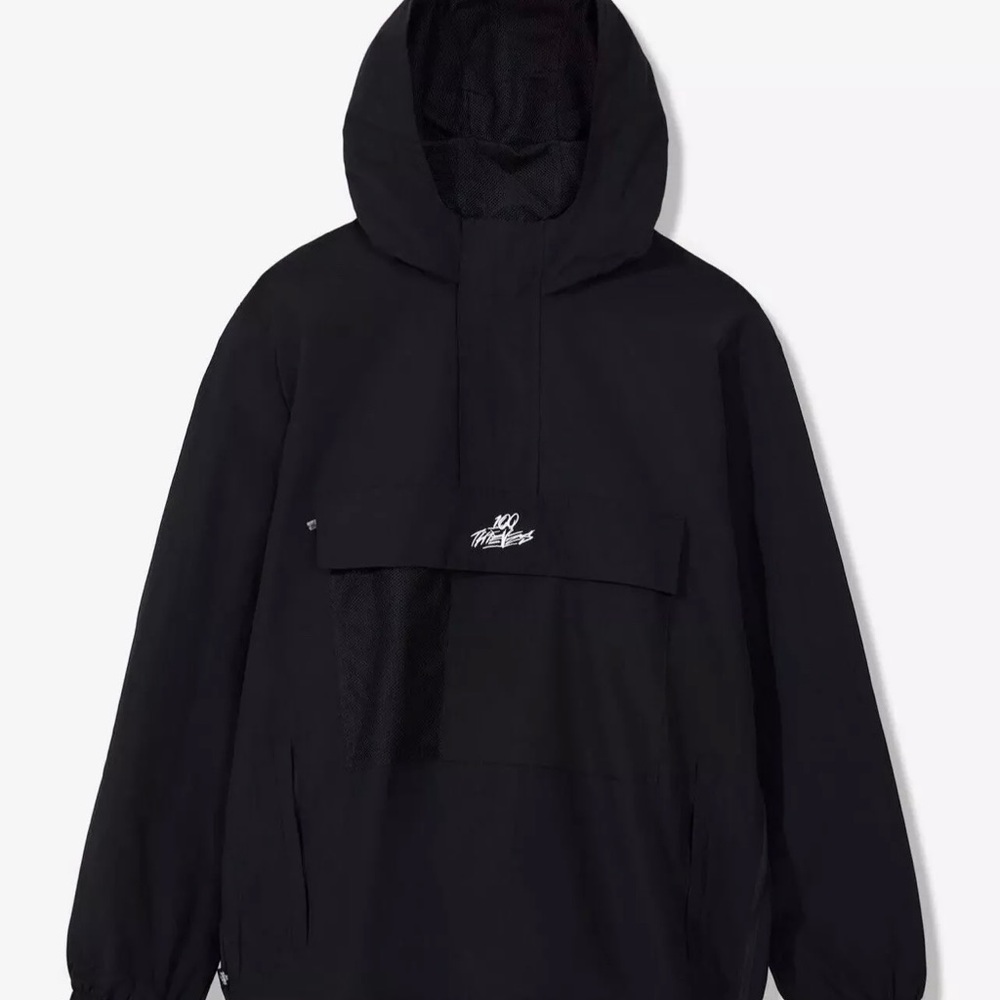 100 Thieves Foundations Anorak Large Windbreaker Pullover Black